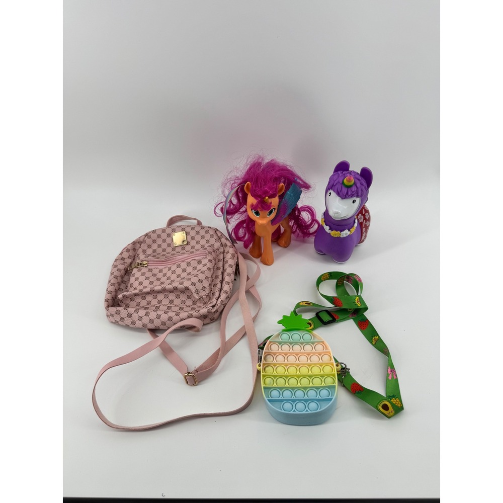 Girls Toy Bundle My Little Pony Sunny Starscout Mini Backpack Pop It Purse Llama